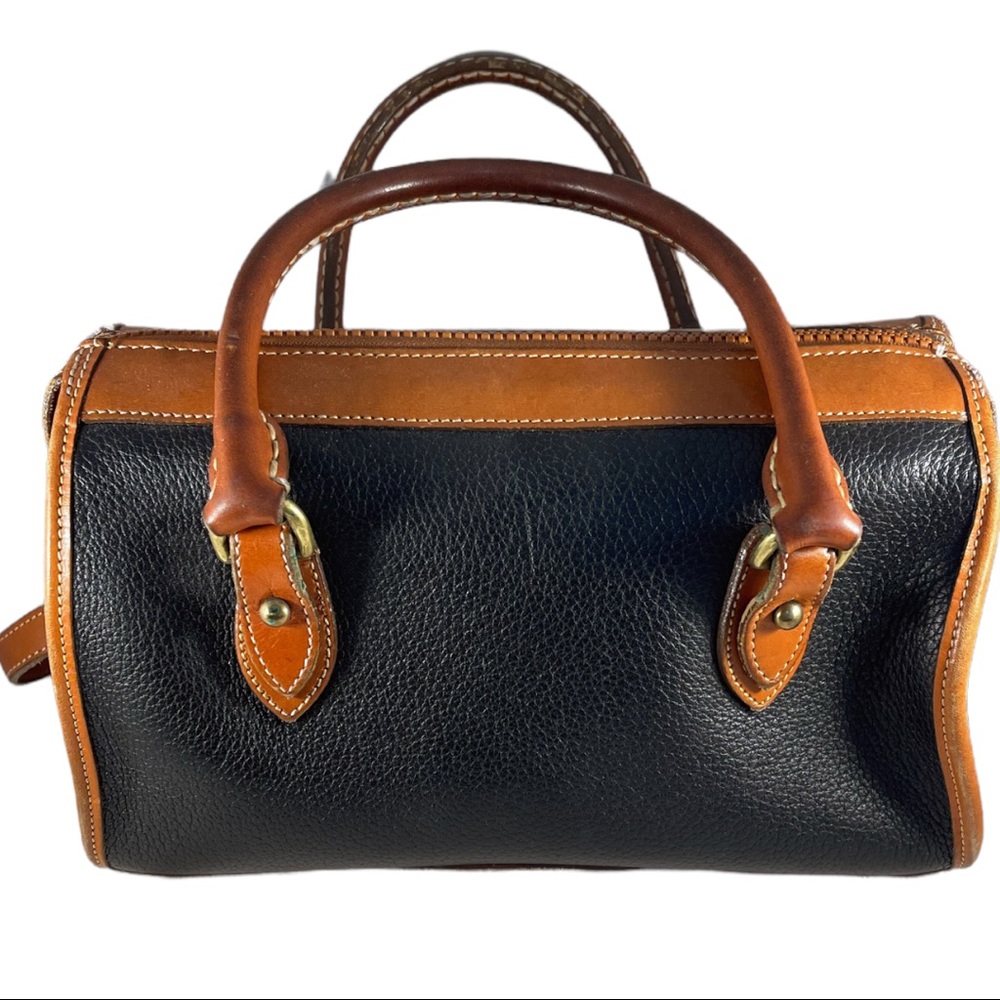 Vintage Dooney & Burke- Black/Brown Leather Handbag w/ Shoulder Strap - Picture 6 of 12